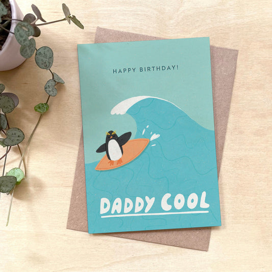 Happy Birthday Daddy Cool Recycled Coffee Cup Card for Dad