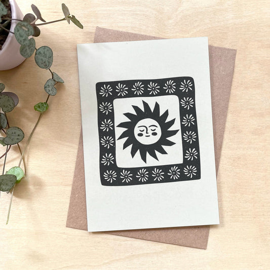 'Sunshine' Illustrated Recycled Coffee Cup Card