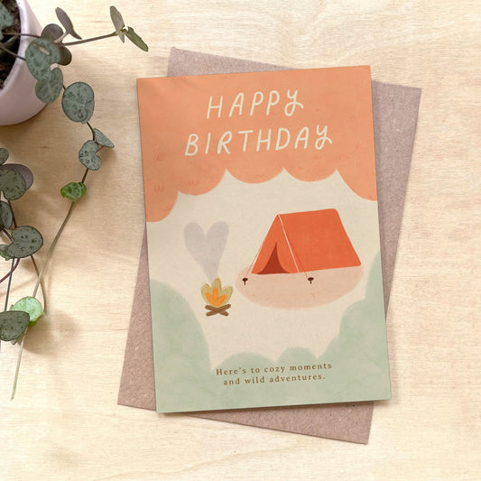 Happy Birthday 'Wild Adventures' Recycled Coffee Cup Card