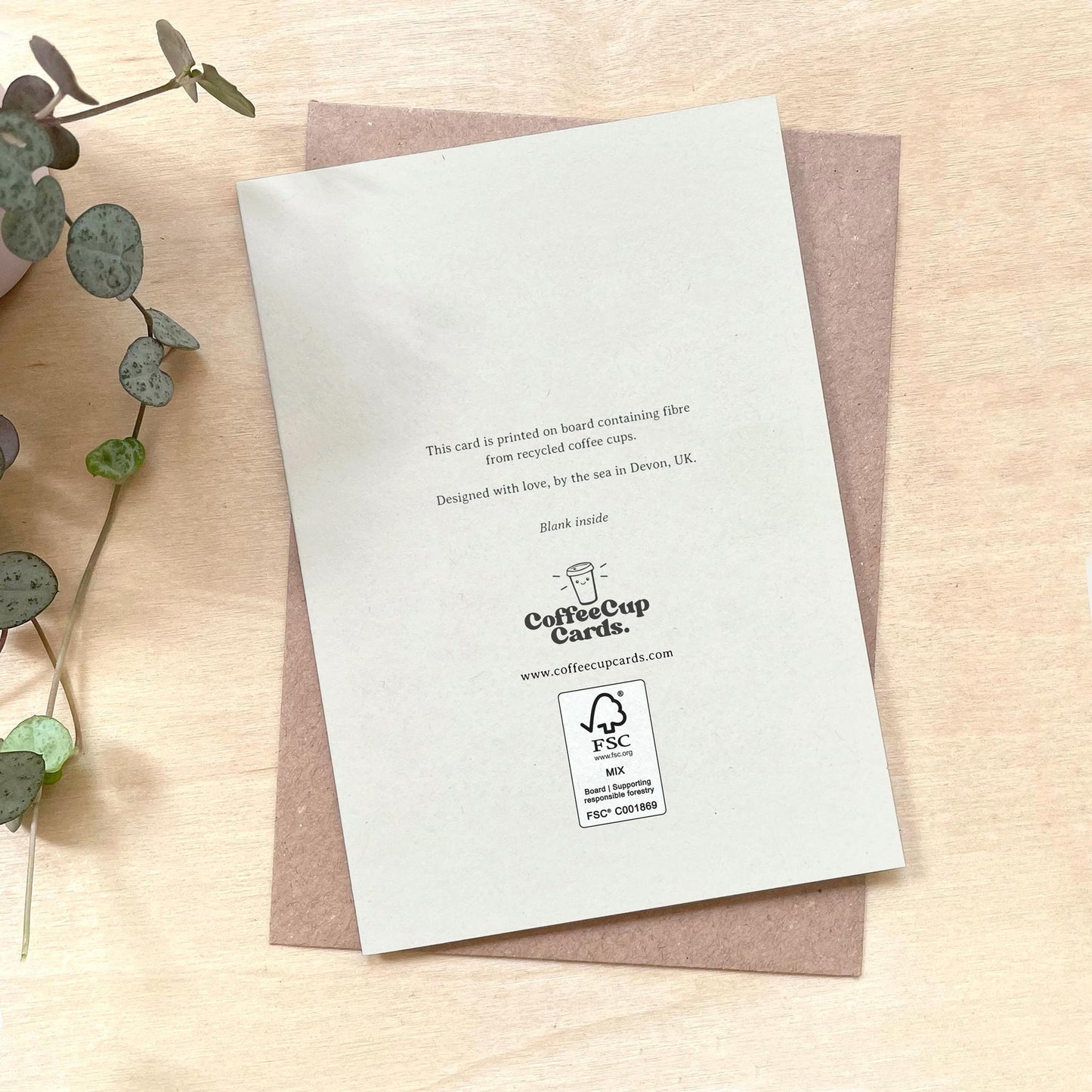 'Lost Without You' Valentine's Recycled Coffee Cup Card