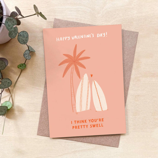 'You're Swell' Valentine's Recycled Coffee Cup Card