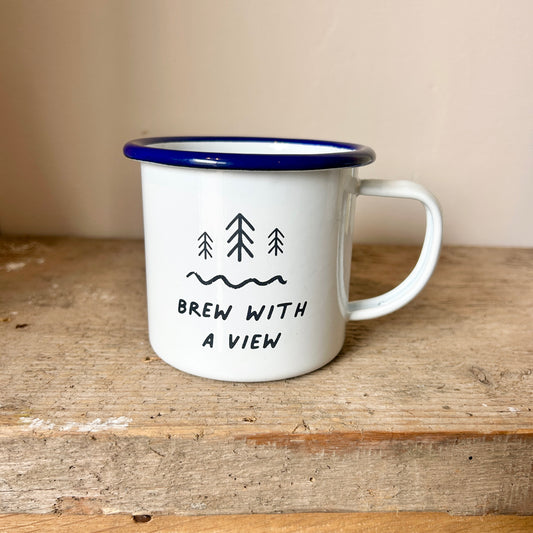 Enamel Mug - Brew with a View