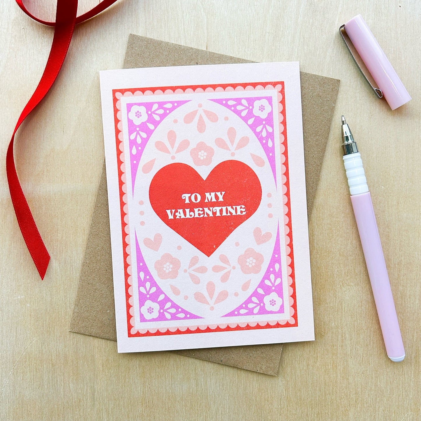 To My Valentine - Recycled Coffee Cup Card