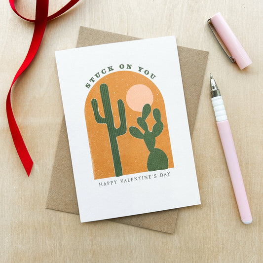 Stuck On You - Recycled Coffee Cup Valentine’s Card