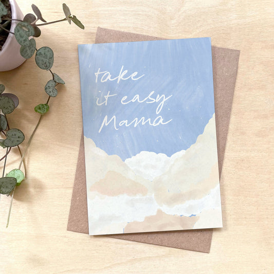 'Take It Easy Mama' Recycled Coffee Cup Mother's Day Card