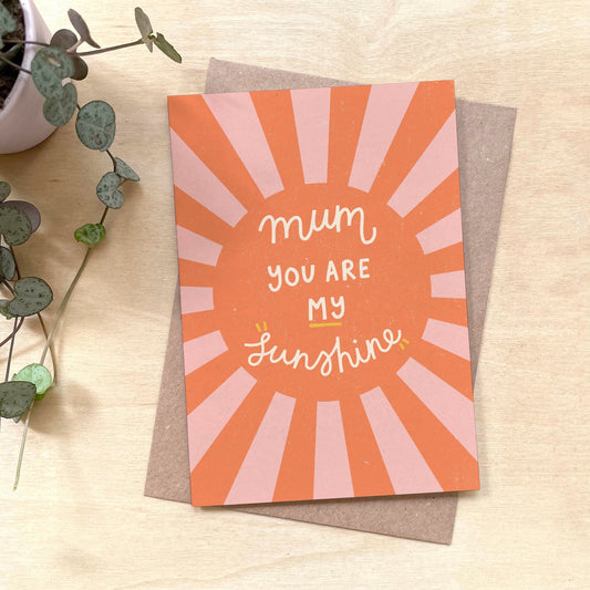 'Mum Sunshine' Recycled Coffee Cup Mother's Day Card