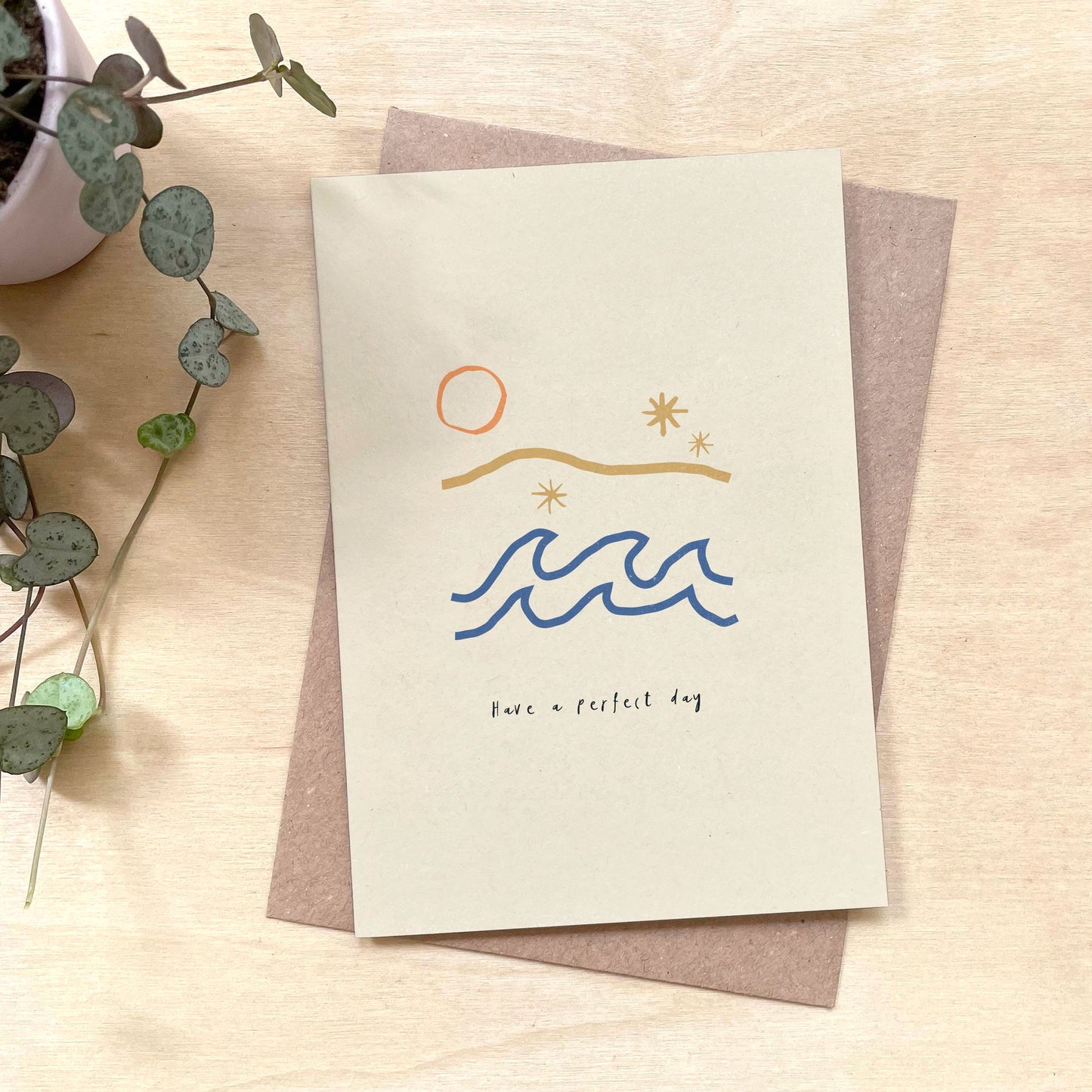 Perfect Day Beach - Recycled Coffee Cup Birthday Card