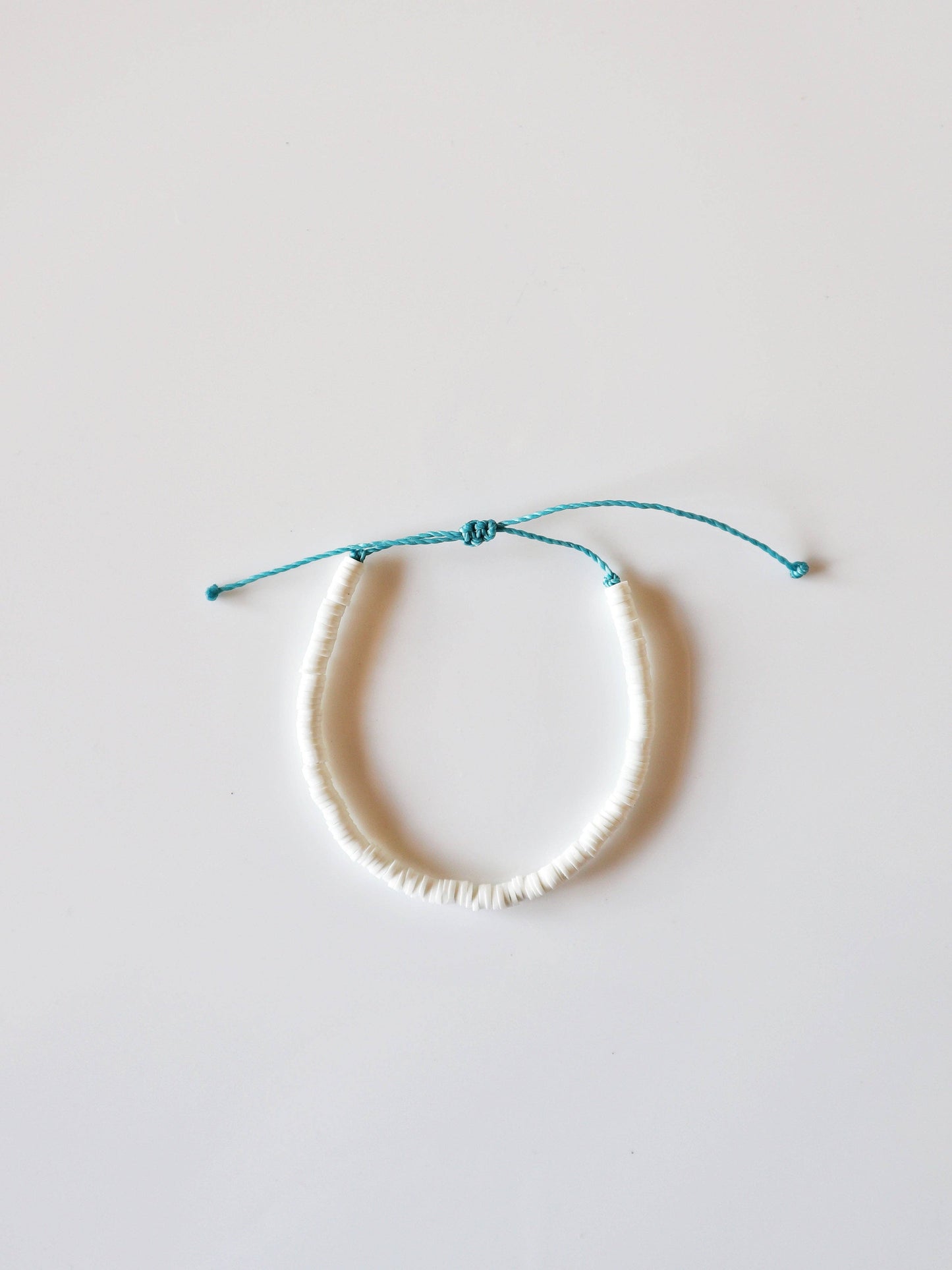 Melasti Clay Bead Anklet White