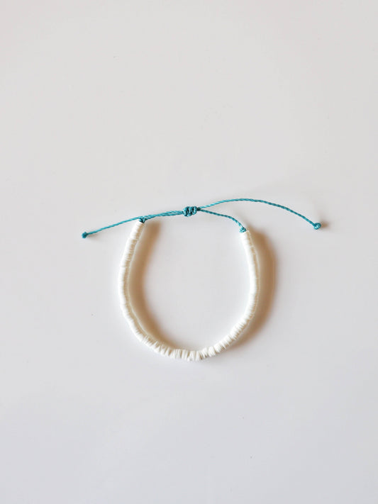 Melasti Clay Bead Anklet White