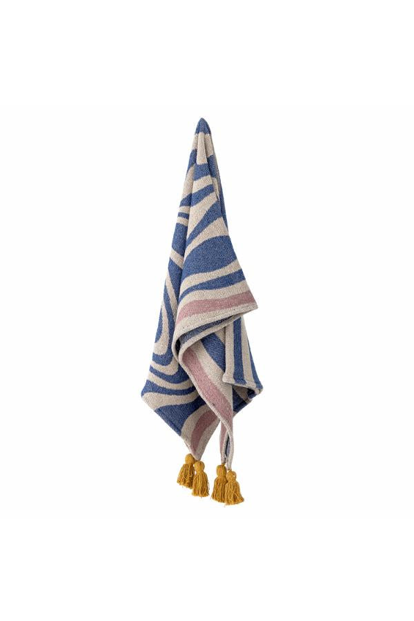 Bloomingville Recycled Cotton Throw Blanket - Arlie Blue