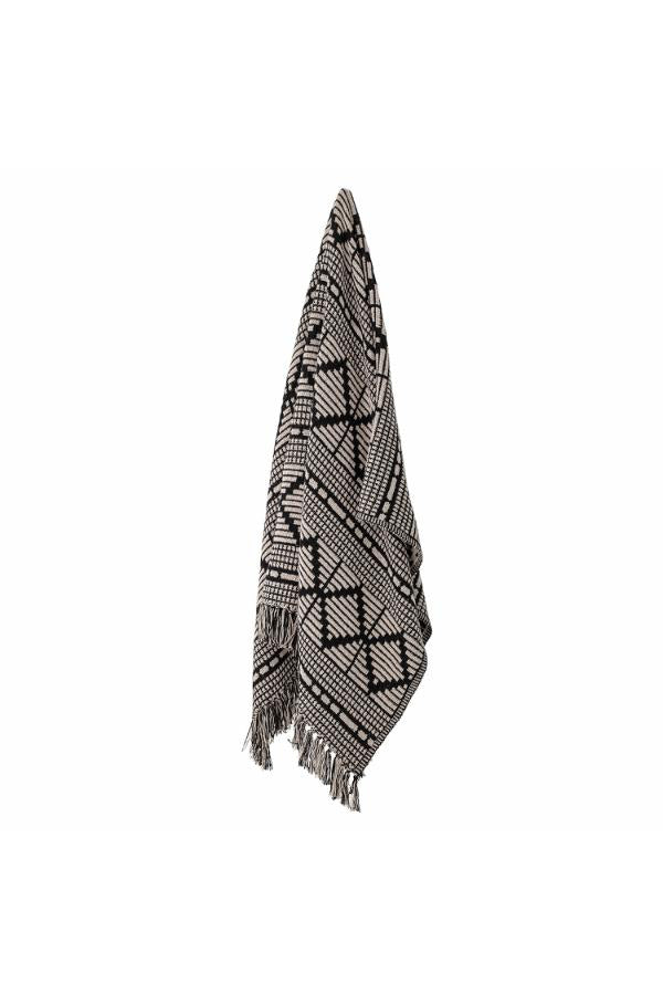 Bloomingville Recycled Cotton Throw Blanket - Gutte Black