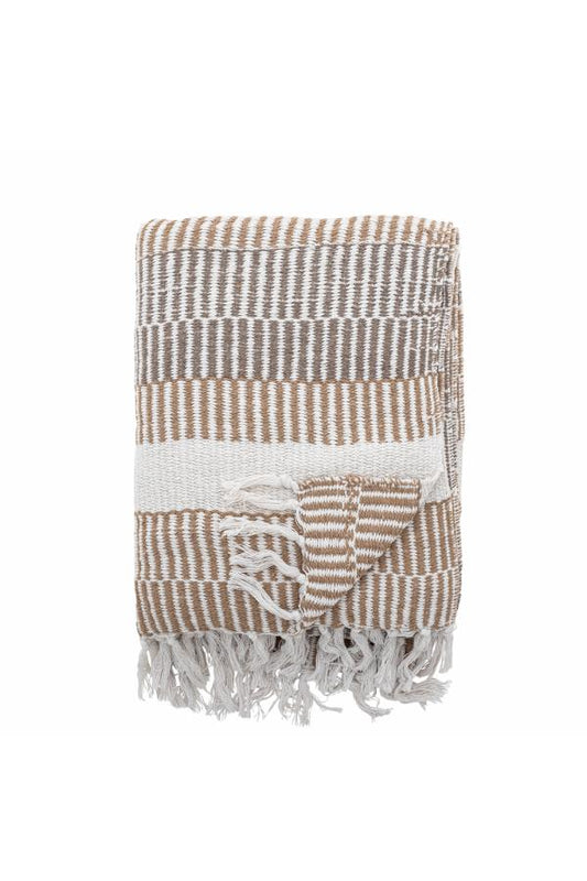 Bloomingville Recycled Cotton Throw Blanket - Isnel Beige