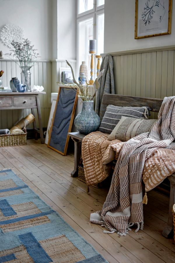 Bloomingville Recycled Cotton Throw Blanket - Isnel Beige