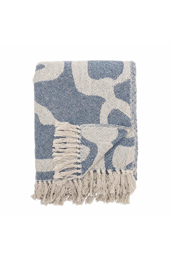 Bloomingville Recycled Cotton Throw Blanket - Salobre Blue