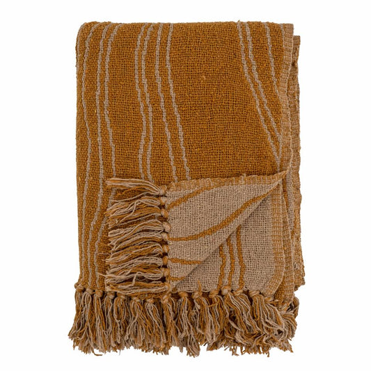 Bloomingville Recycled Cotton Throw Blanket - Ginna Brown