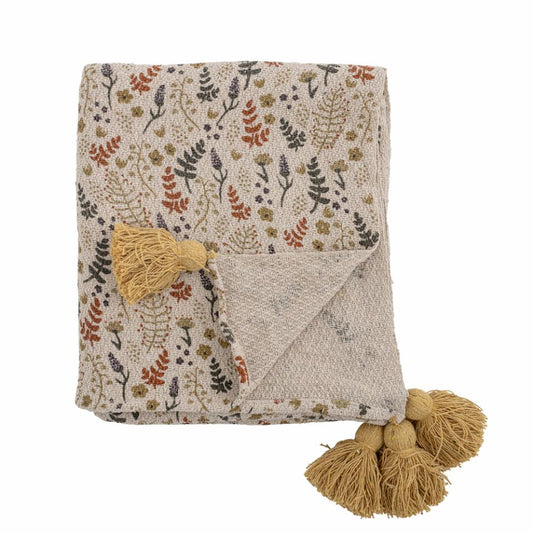 Bloomingville Recycled Cotton Throw Blanket - Filipa Yellow