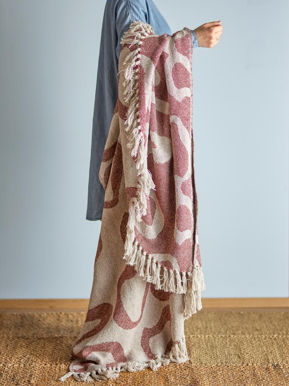 Bloomingville Recycled Cotton Throw Blanket - Salobre Brown