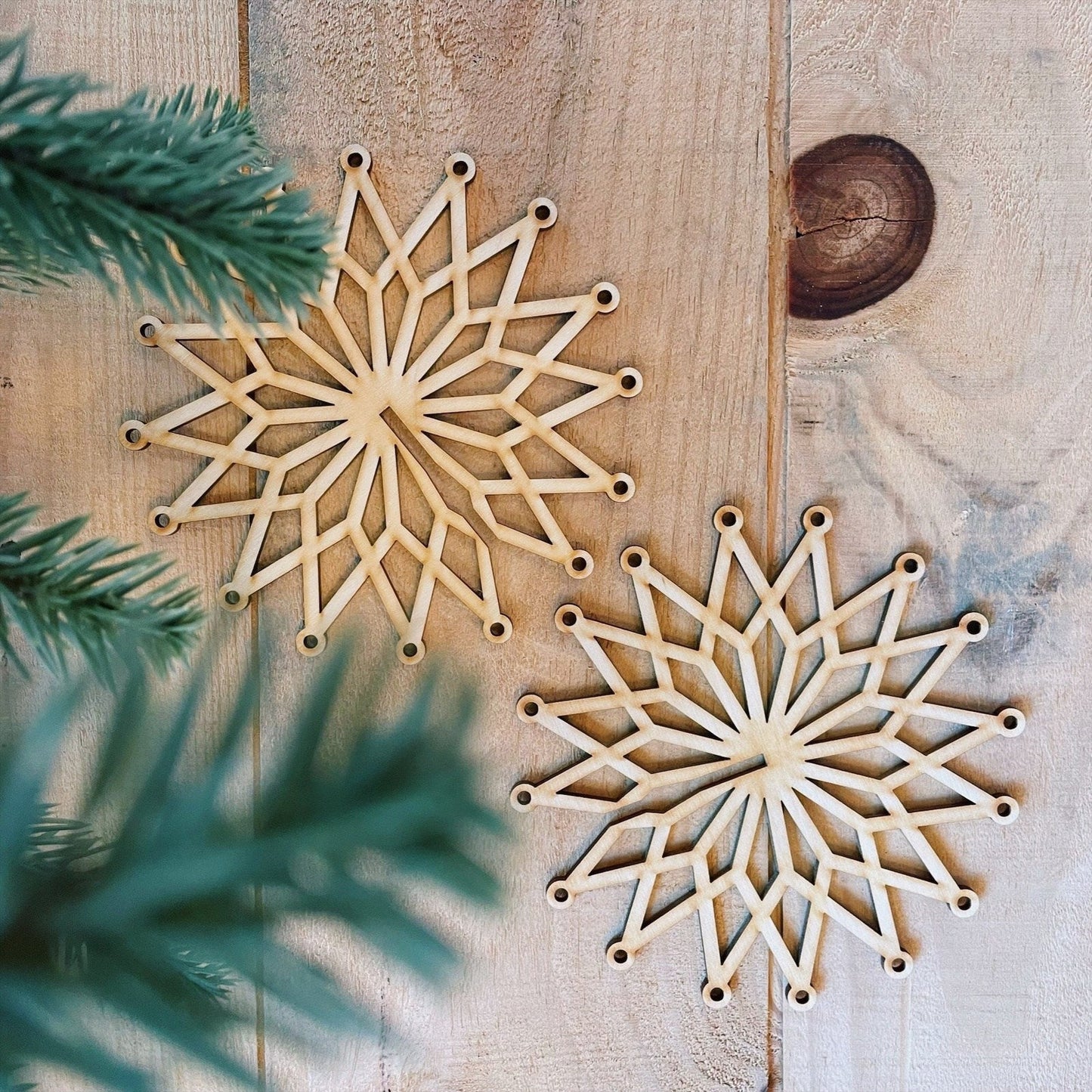 Wooden Standing Snowflake Decoration