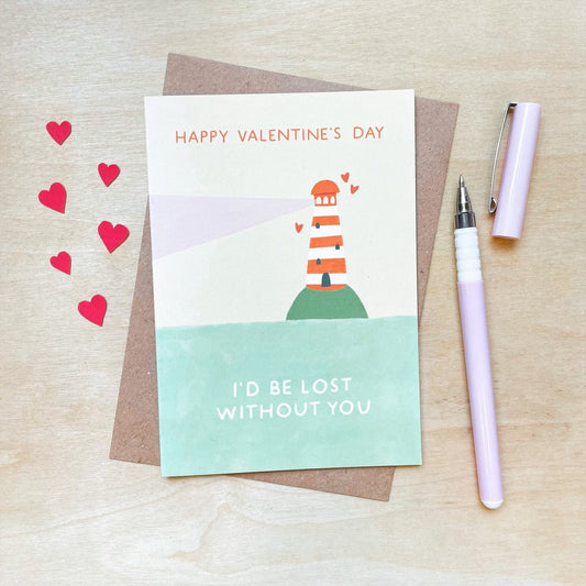 'Lost Without You' Valentine's Recycled Coffee Cup Card