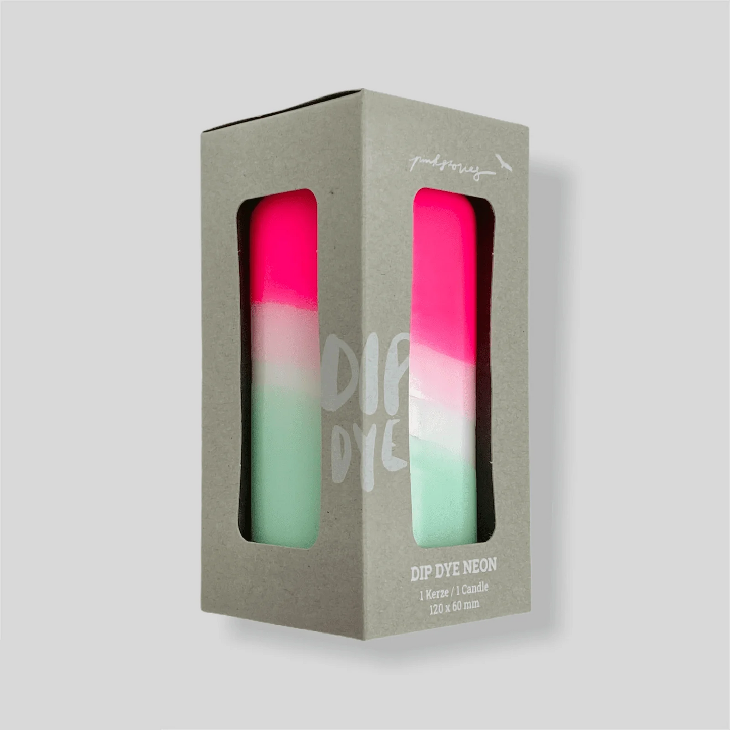 Pink Stories Dip Dye Candles - Peppermint Tower