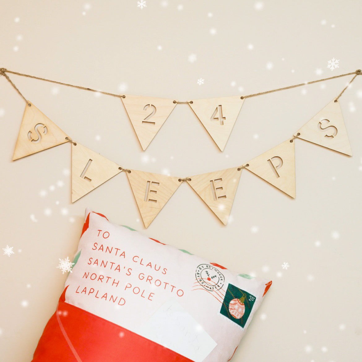 Christmas Countdown Wooden Advent Bunting