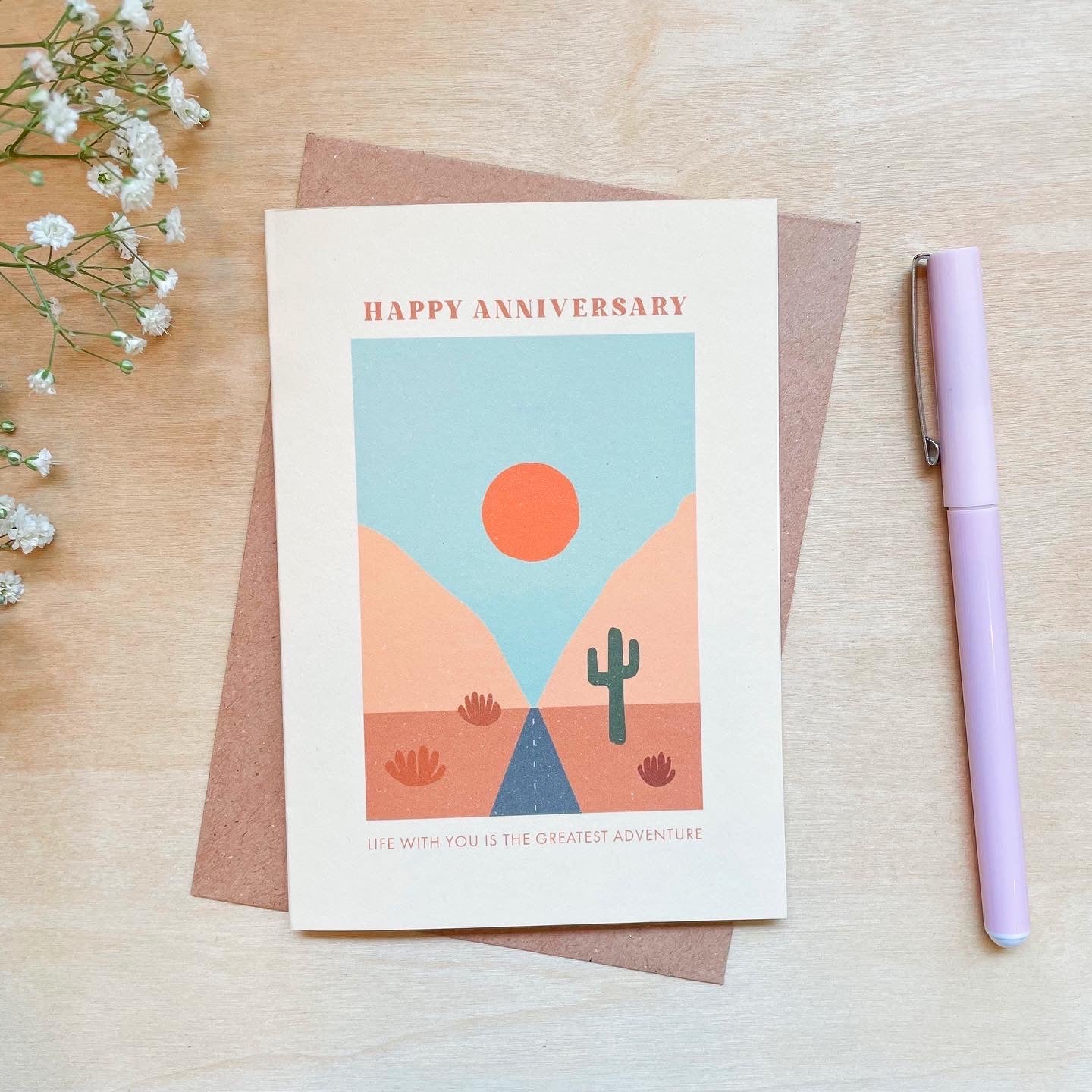 'Greatest Adventure Anniversary' Recycled Coffee Cup Card