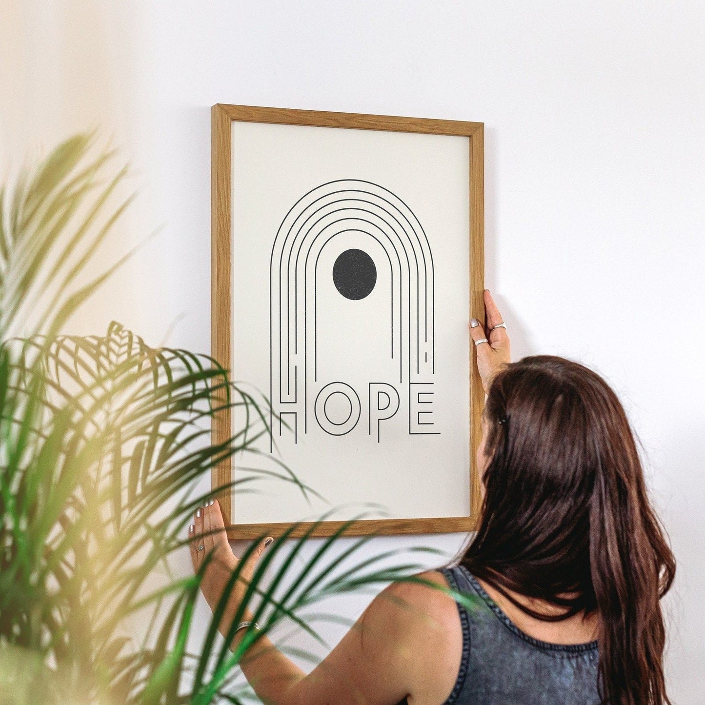 'Hope' Graphic Rainbow Print