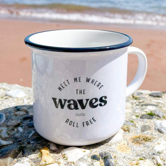 'Meet Me Where the Waves Roll Free' Ceramic Mug