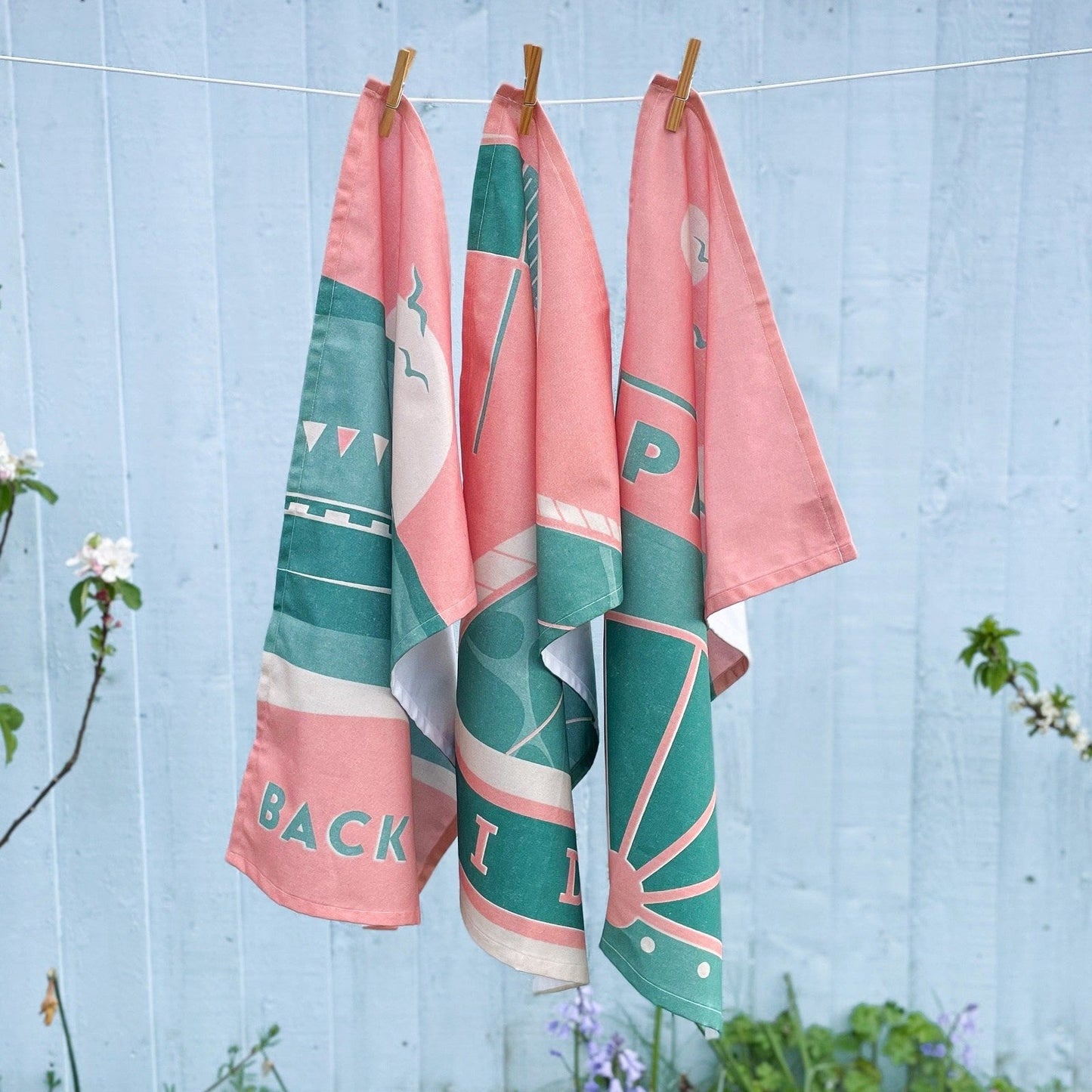 'Back Beach' Tea Towel