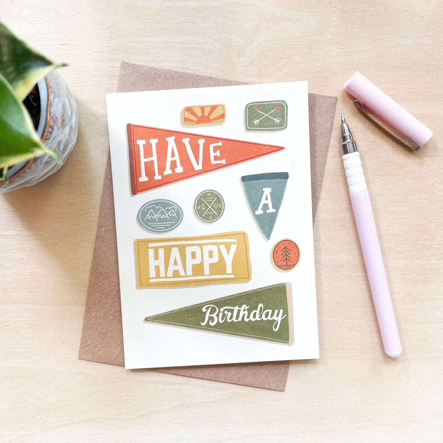 'Happy Birthday' Recycled Coffee Cup Card