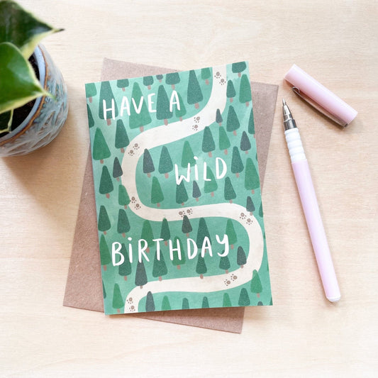 'Wild Birthday' Recycled Coffee Cup Card