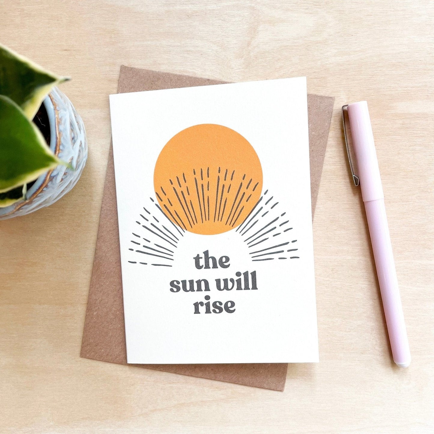 'The Sun Will Rise' Recycled Coffee Cup Card
