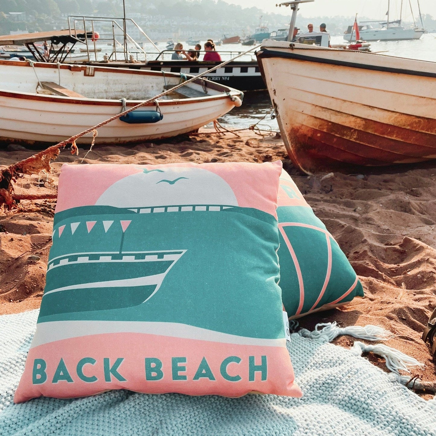 Teignmouth Back Beach Cushion