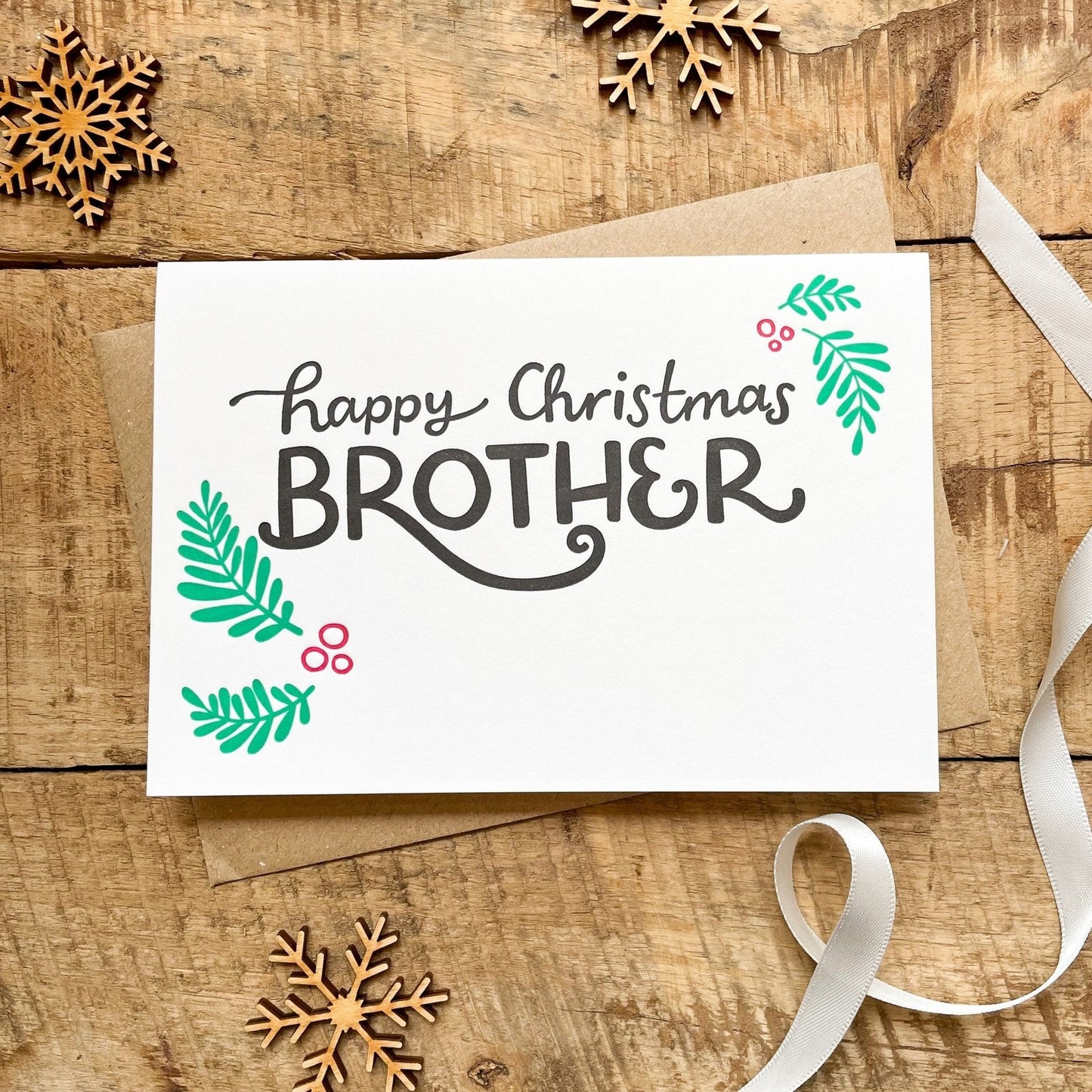 'Happy Christmas Brother' Recycled Coffee Cup Card