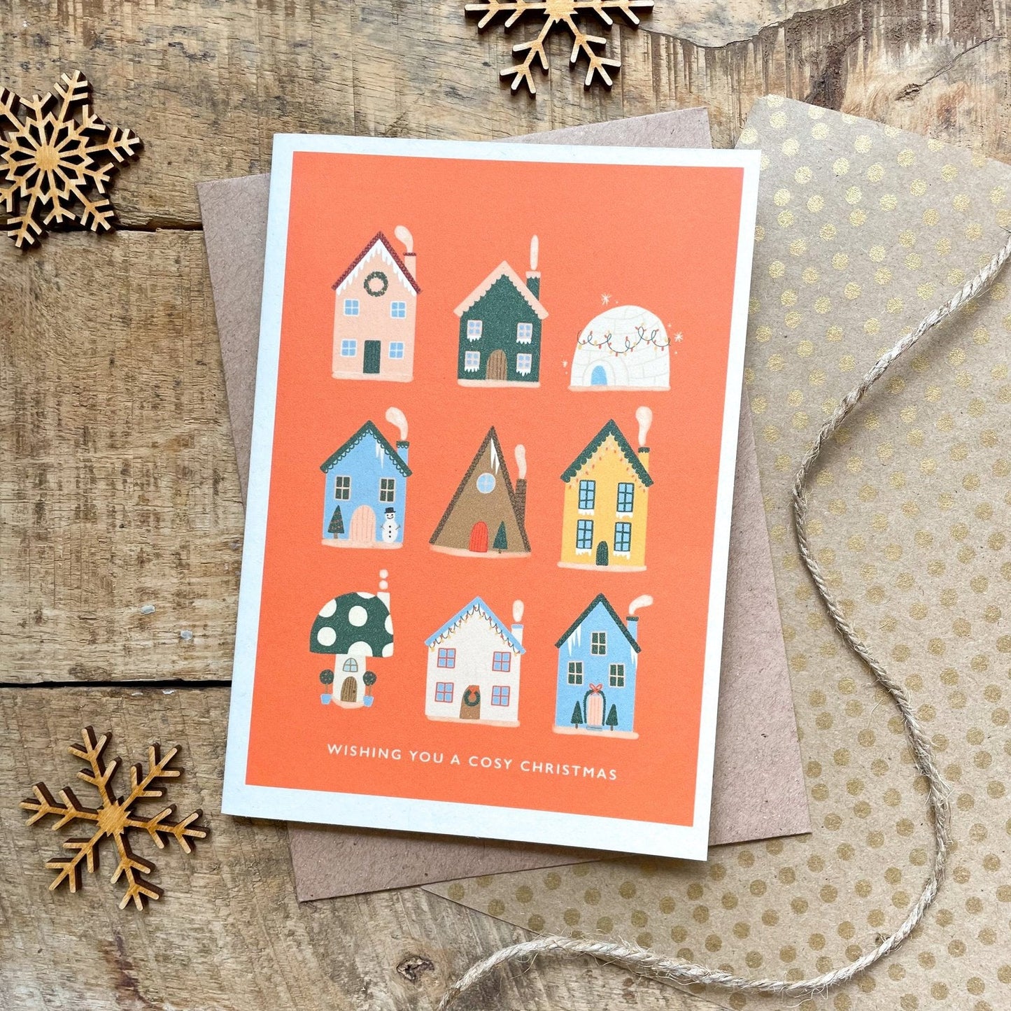 'Wishing You a Cosy Christmas' Recycled Coffee Cup Christmas Card