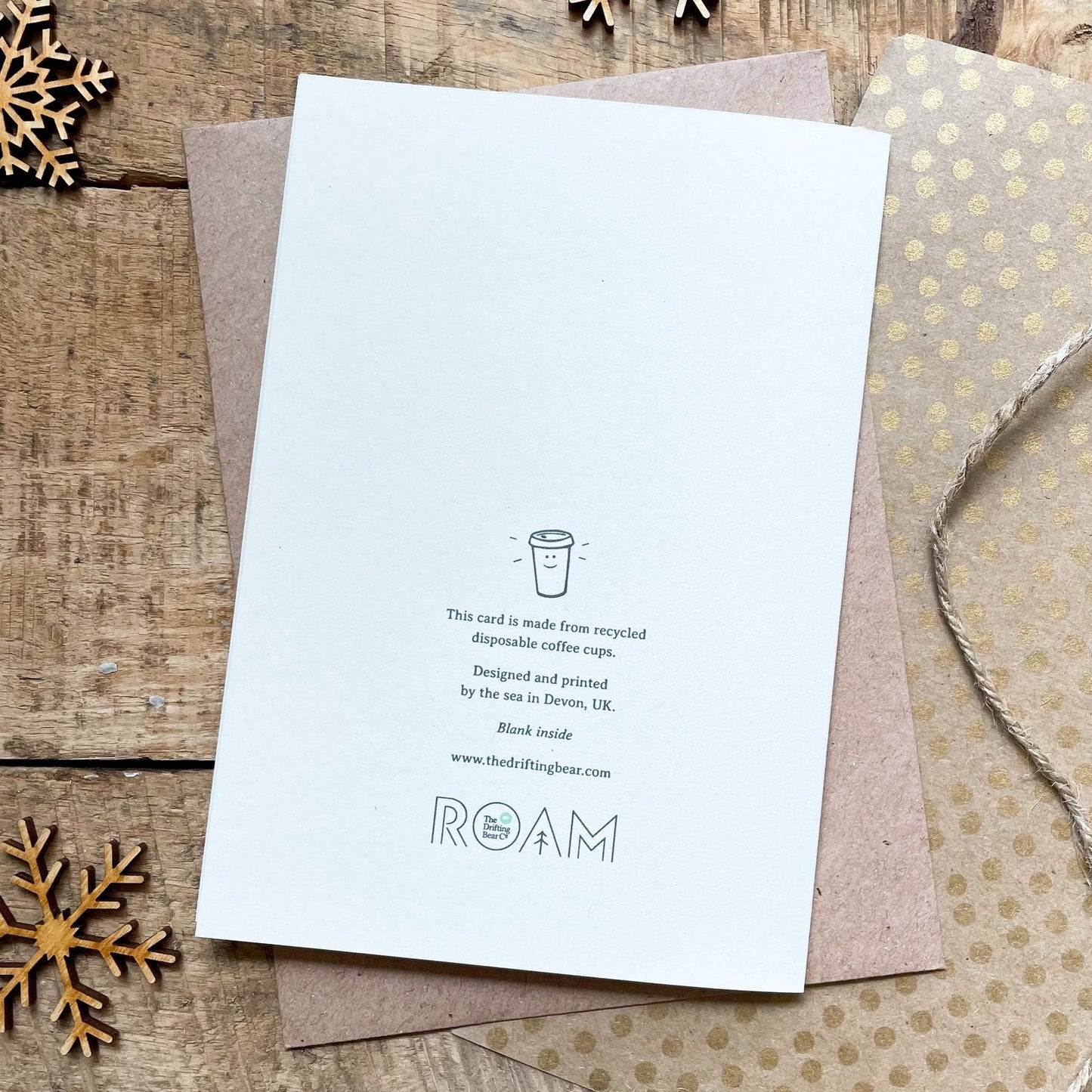 'Seasons Greetings' Recycled Coffee Cup Christmas Card