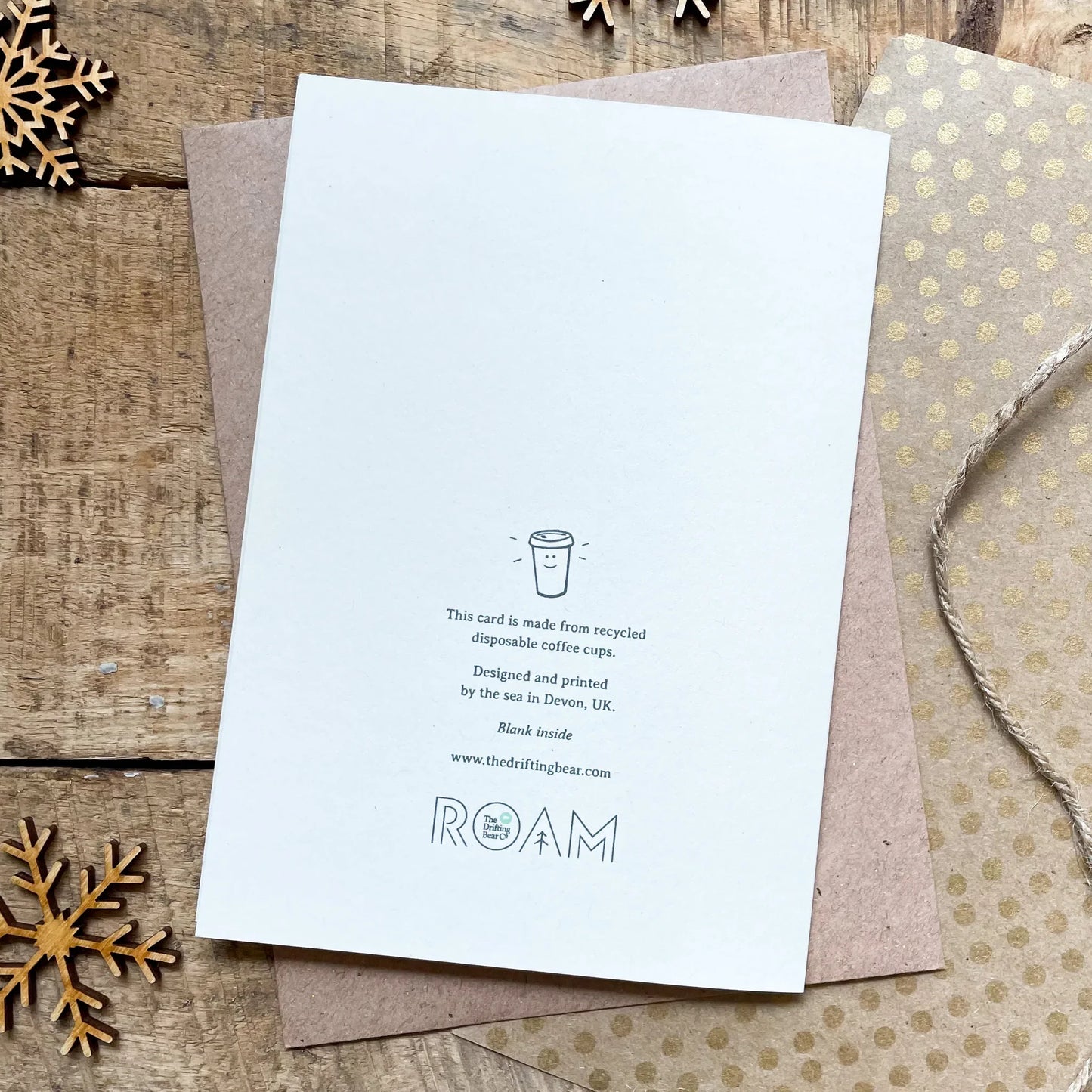 'Merry Christmas from Us All' Recycled Coffee Cup Christmas Card