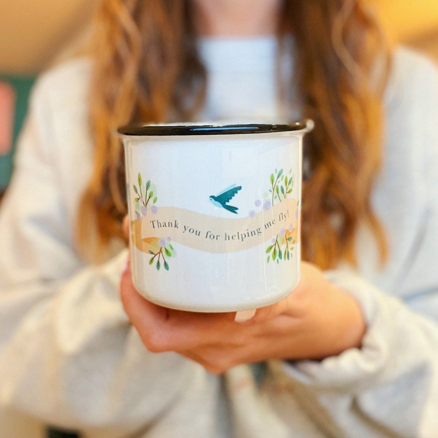 'Thank You for Helping Me Fly' Ceramic Mug