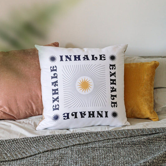'Inhale, Exhale' Graphic Cushion