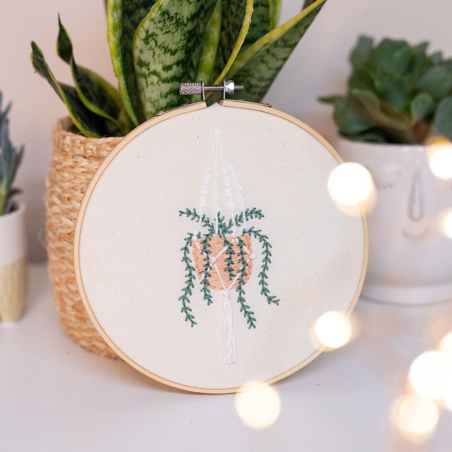 Hanging Plant Embroidery Hoop