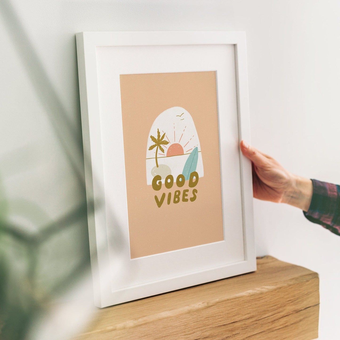 'Good Vibes' Graphic Beach Print