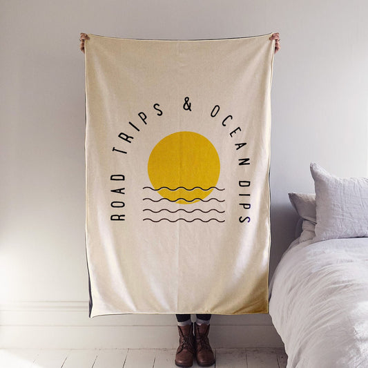 'Road Trips & Ocean Dips' Blanket
