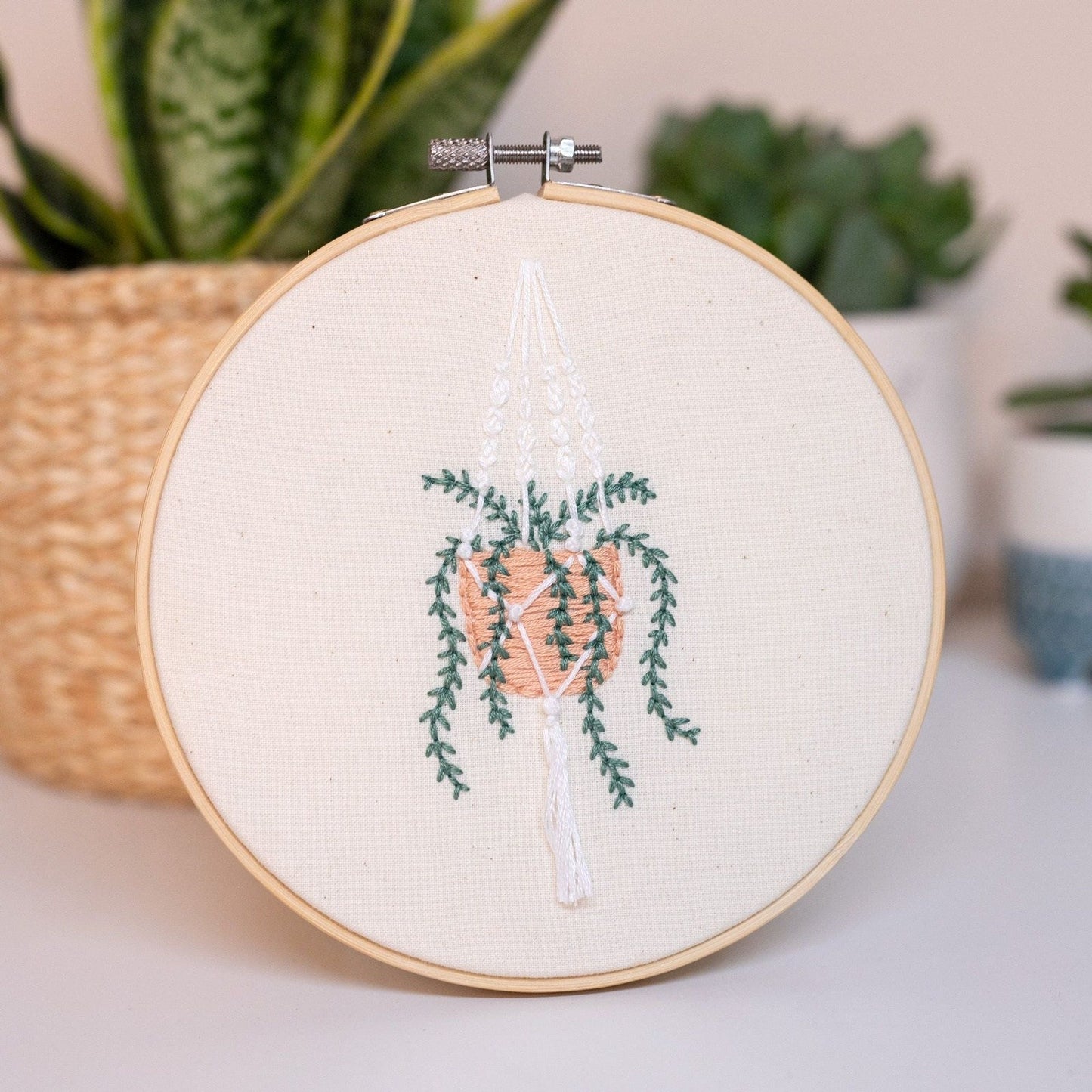 Hanging Plant Embroidery Hoop